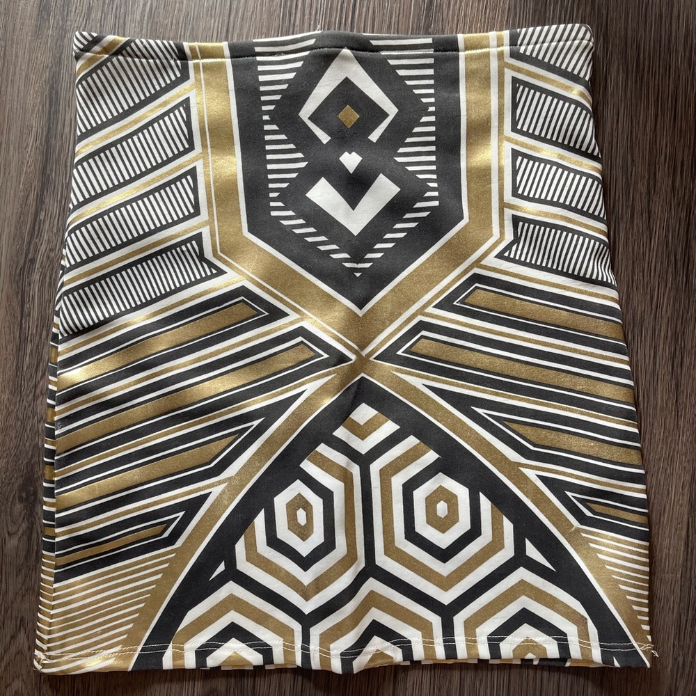 Aztec Blue, Gold and White Mini Skirt